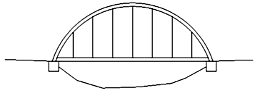 259x92 Trail Bridge Catalog, Types, Suspended Arch - Arch Bridge Sketch
