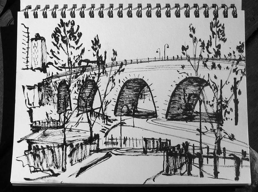 900x670 Urban Sketchers Twin Cities Metro Sketchers Sketch - Arch Bridge Sketch
