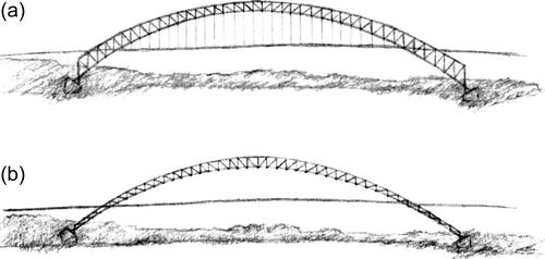 500x238 Bayonne Bridge The Work Of Othmar Ammann, Master Builder - Arch Bridge Sketch