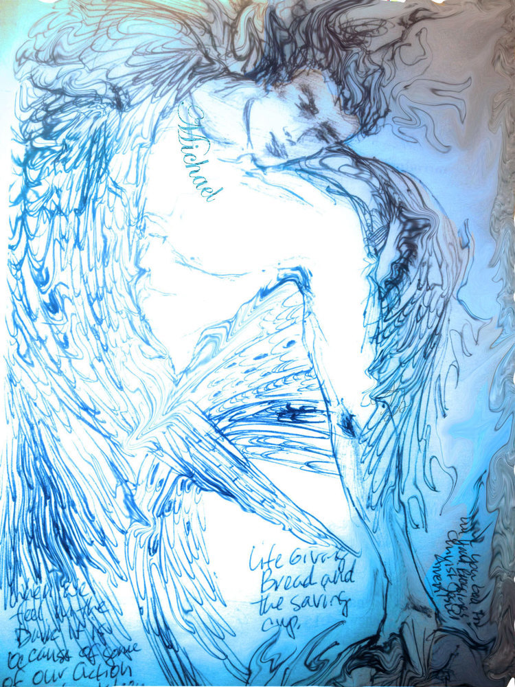 750x1000 Original Rough Sketch For Archangel Michael - Archangel Michael Sketch