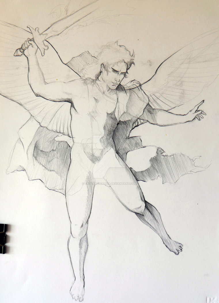 760x1050 Sketch For Archangel Michael By Selicatomattia - Archangel Michael Sketch
