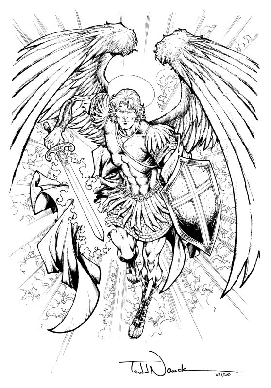558x800 St. Michael The Archangel - Archangel Michael Sketch