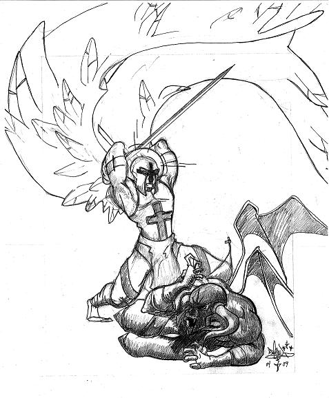 477x578 St. Michael The Archangel By Jorge Ariel Martinez - Archangel Michael Sketch