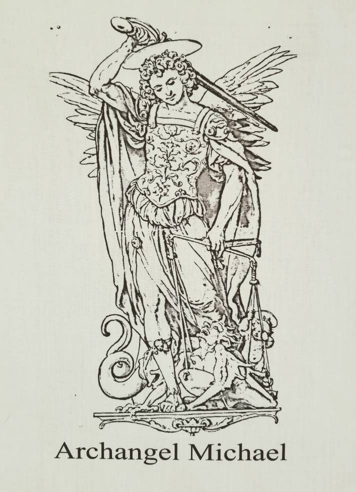 712x983 Archangel Michael Fabric Hand Printed St. Michael On Fabric Etsy - Archangel Michael Sketch