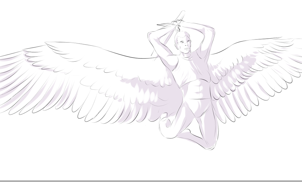 1024x617 Archangel Sketch By Silver Stormfront - Archangel Sketch