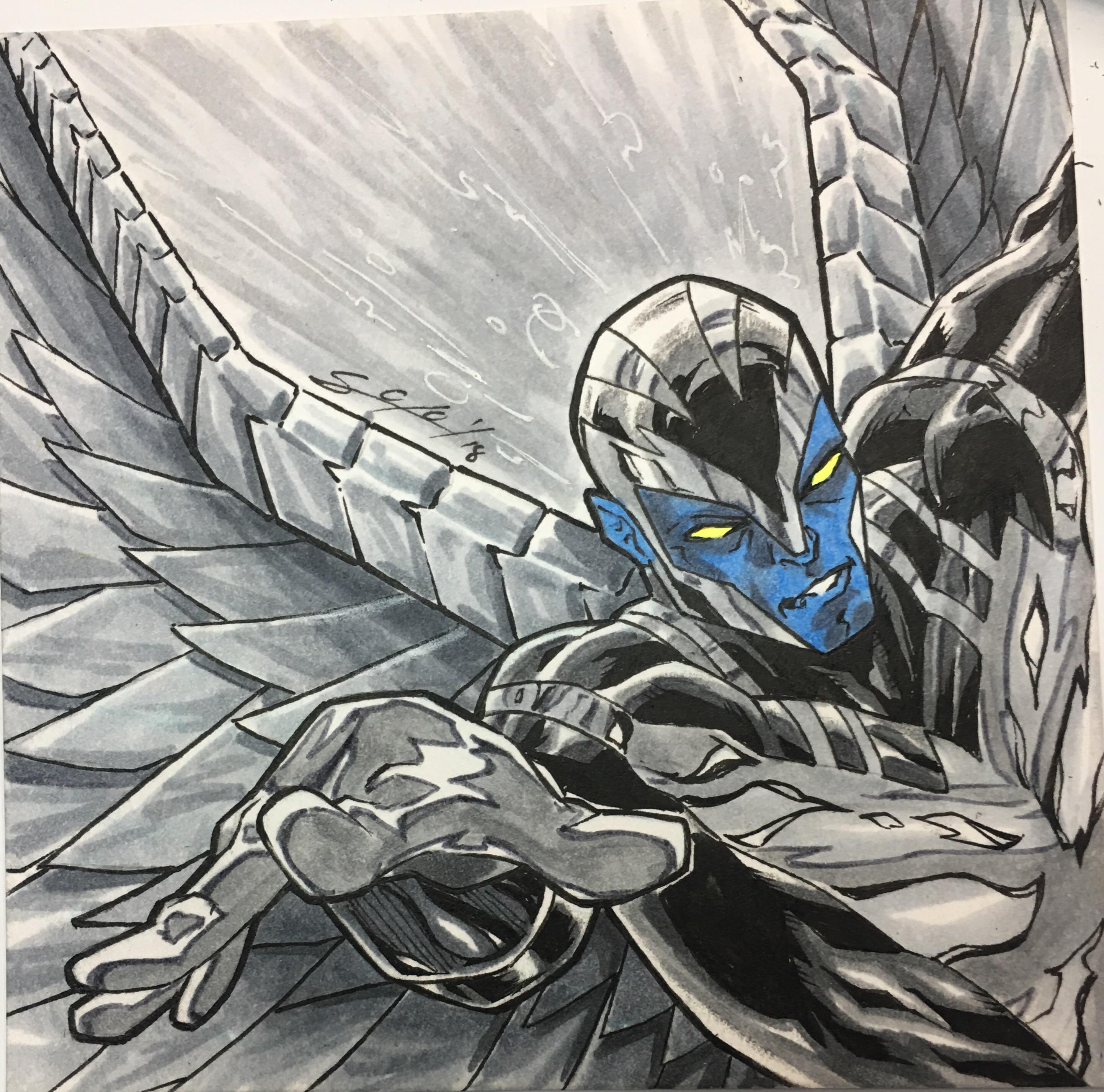 2884x2852 Archangel Sketch I Forgot I Finished Marvel - Archangel Sketch