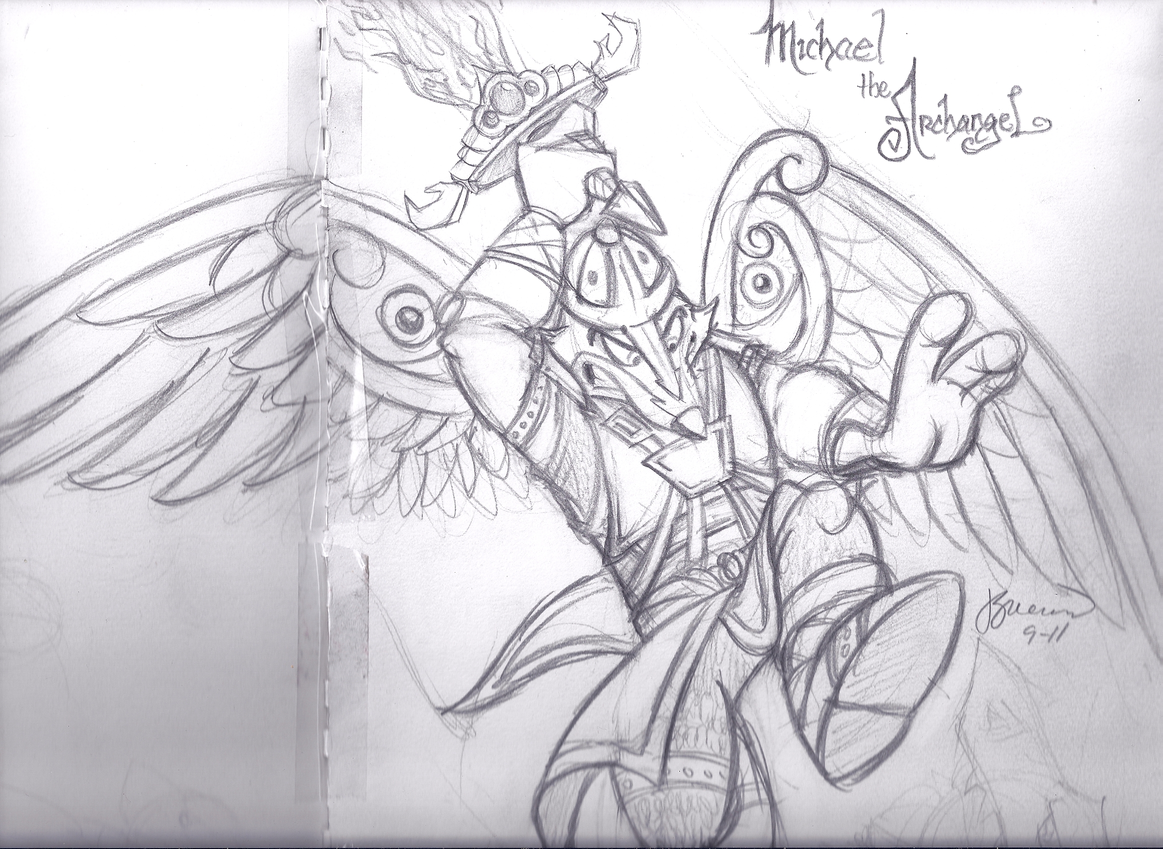 2327x1699 Michael The Archangel Sketch Of The Day. Joel Guerrero - Archangel Sketch