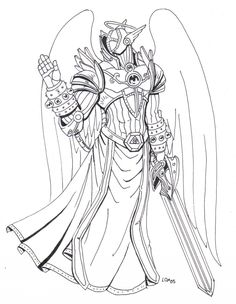 236x304 40 Best Drawing Archangel Gabriel Tattoos Images - Archangel Sketch