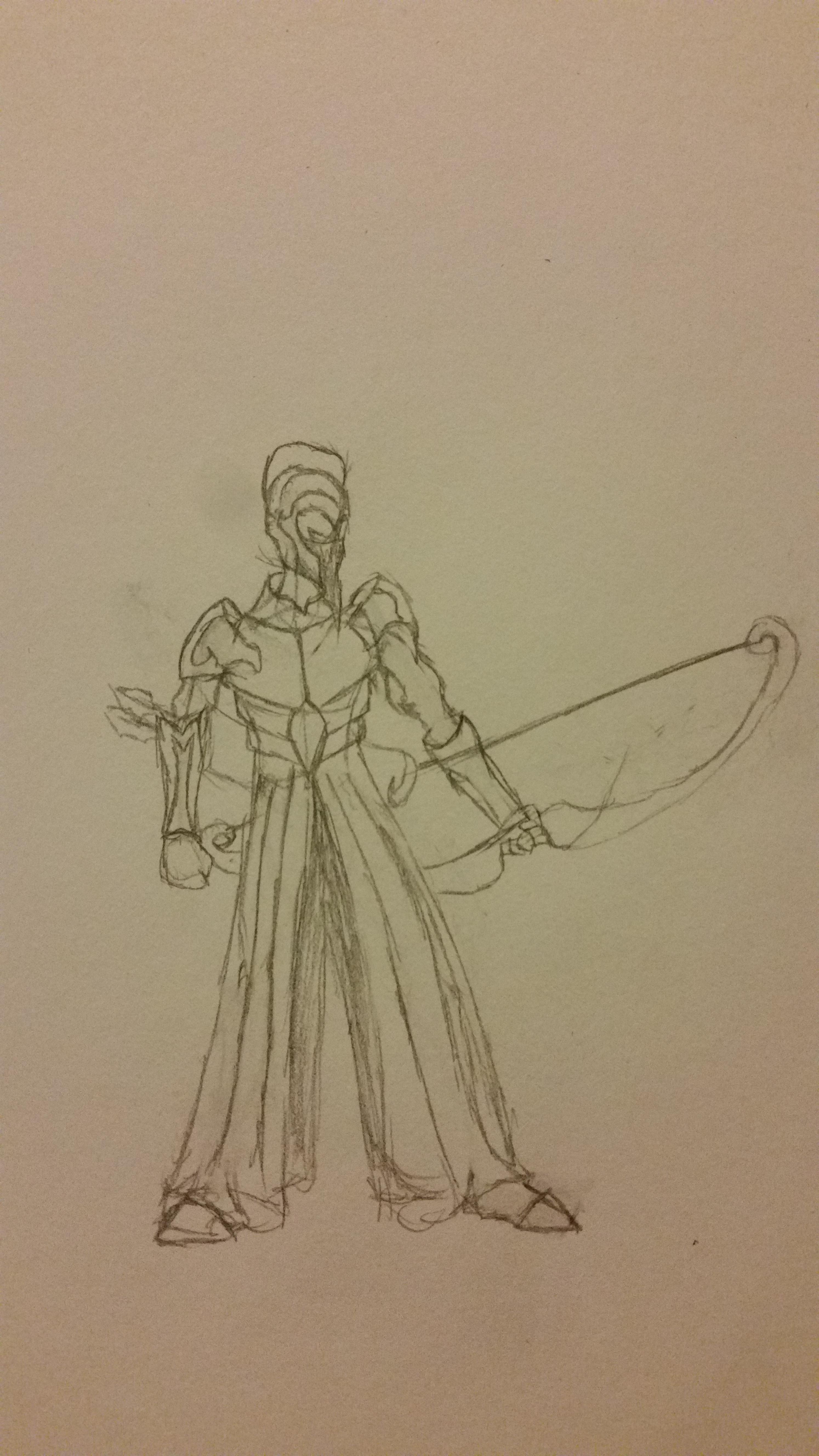 2988x5312 Elven Heavy Archer (Sketch) - Archer Sketch
