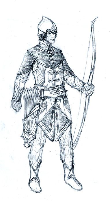 381x702 Rivendell Archer Sketch By Merlkir Elves Of Middle - Archer Sketch