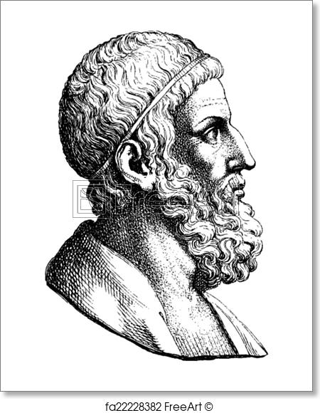 450x580 Free Art Print Of Archimedes. Ancient Style Engraving Portrait Of - Archimedes Sketch