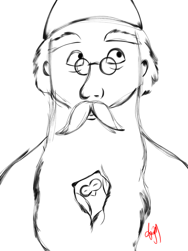 600x800 Sketch Digital The Sword In The Stone - Archimedes Sketch