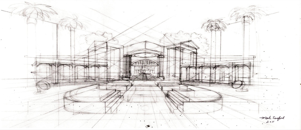 1280x556 Architecture Sketch By Multiimage - Architecture Art Sketch