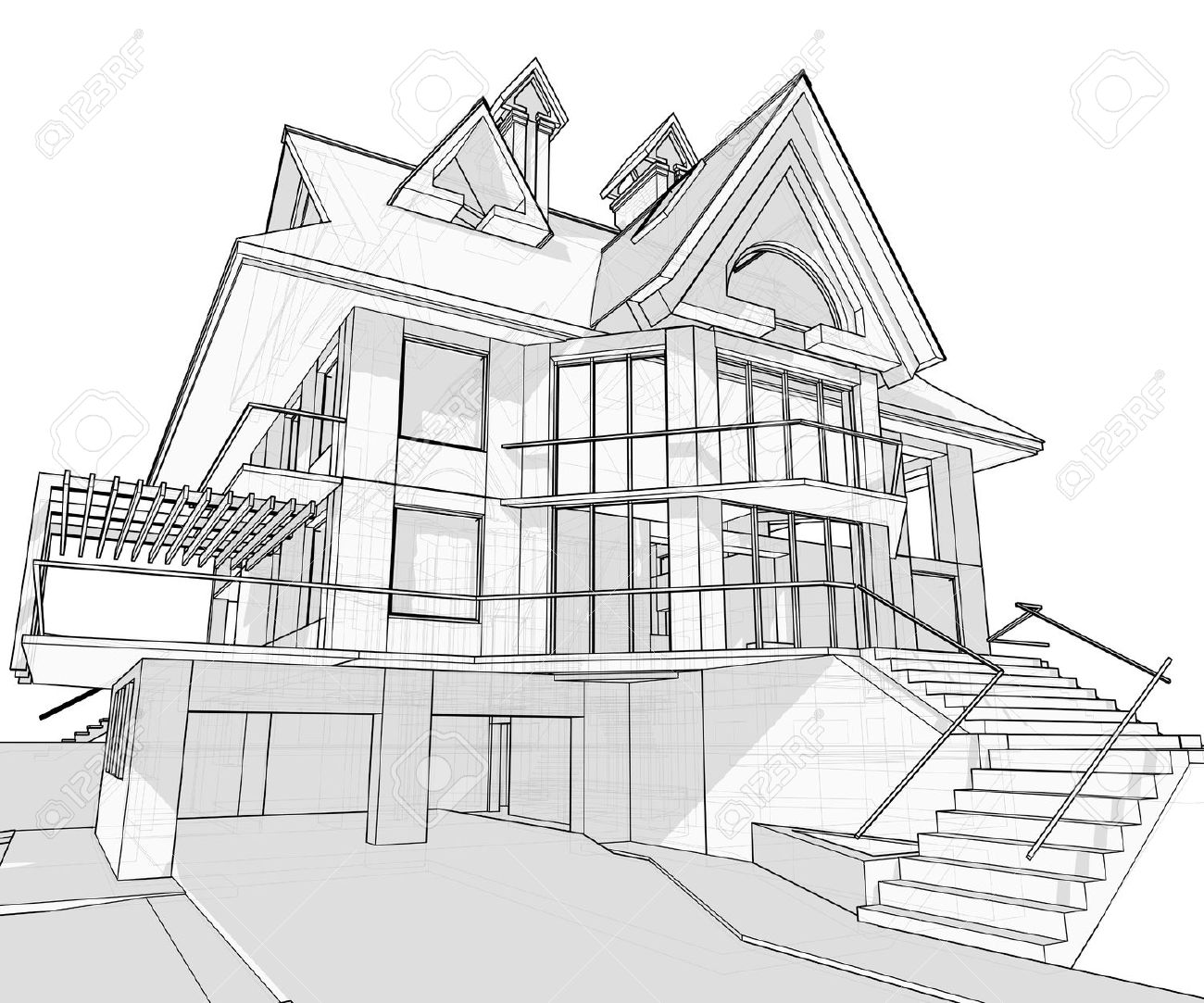 1300x1083 Architecture House Drawing Brucallcom, Perfect House Drawing - Architecture House Sketch