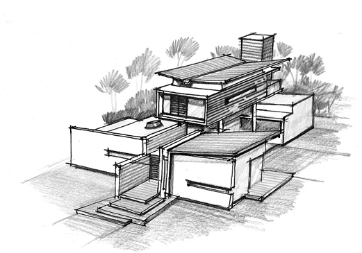 521x365 House Of Pavilions, Bangalore Haw Magazine - Architecture House Sketch
