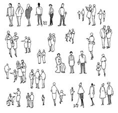 236x226 Simple Sketches Of People Lots Of People Line Style Drawing - Architecture People Sketch