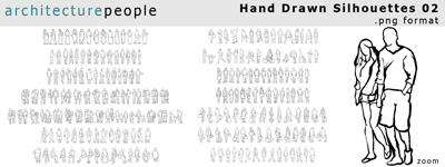 400x150 Architecture People Cutout Silhouettes - Architecture People Sketch