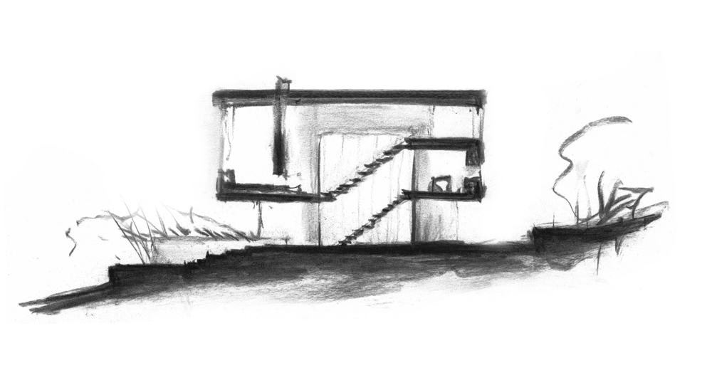 1000x527 Wittman Estes Architecture + Landscape Deck House - Architecture Section Sketch