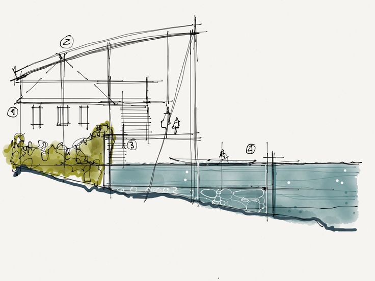736x552 Architectural Sketch Section Arch - Architecture Section Sketch