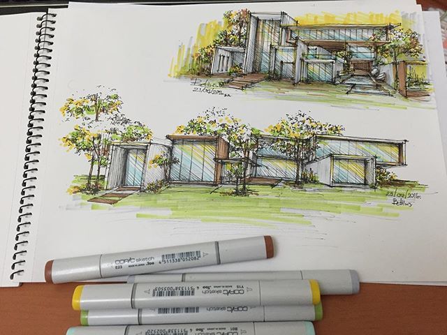 640x480 Architectural Sketch Of A Dream Home. Made With - Architecture Sketch