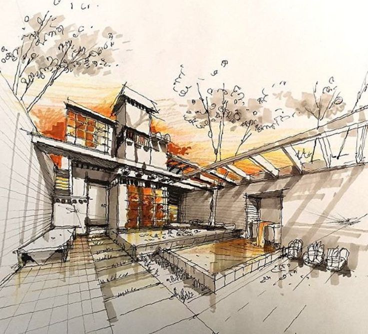 736x669 Architecture Sketches Architectural - Architecture Sketch