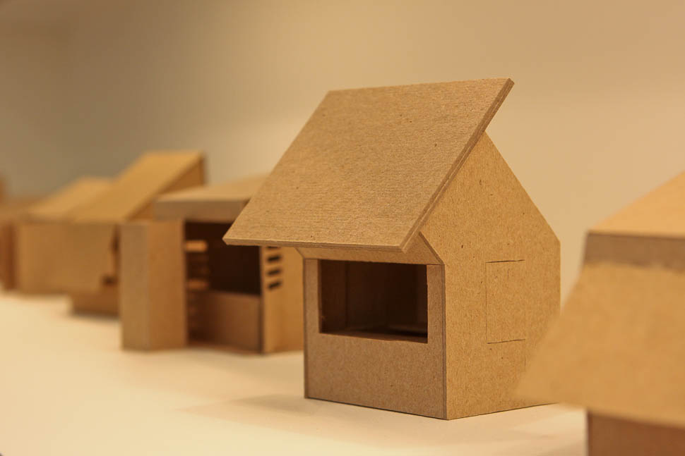 970x647 Blue Bottle Kiosk Study Models Chipboard, Model Fabrication - Architecture Sketch Model