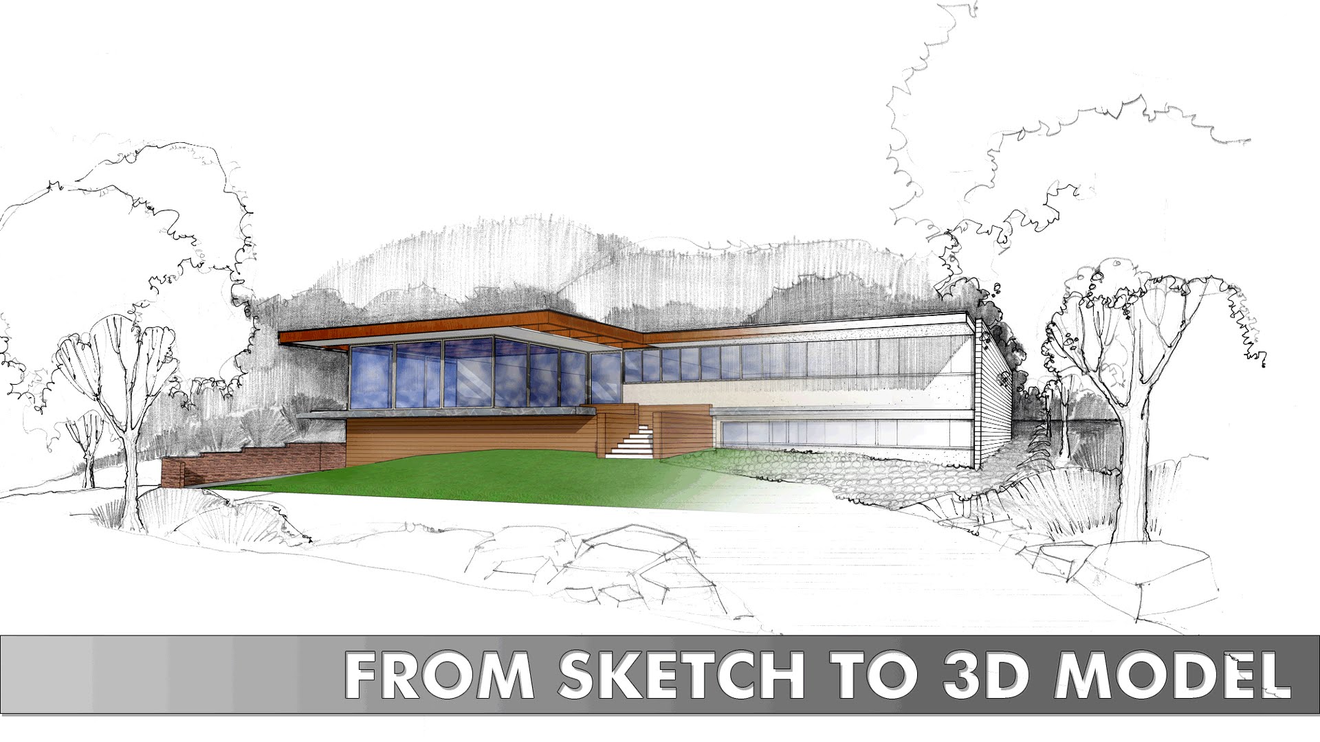 1920x1080 How To Draw 3d Model From Handmade Sketchdoodle In Sketchup - Architecture Sketch Model