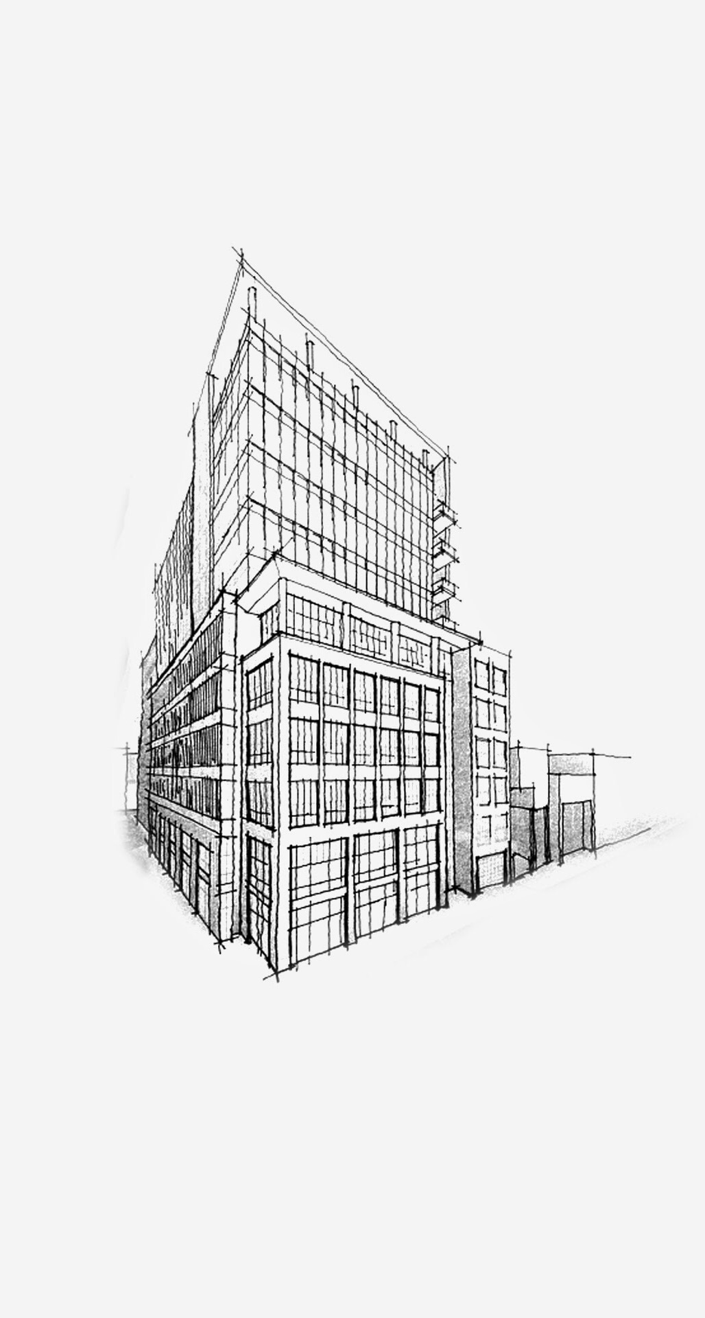 1028x1920 Building Pencil Sketch Architecture Iphone 6 Plus Hd Wallpaper Hd - Architecture Sketch Wallpaper