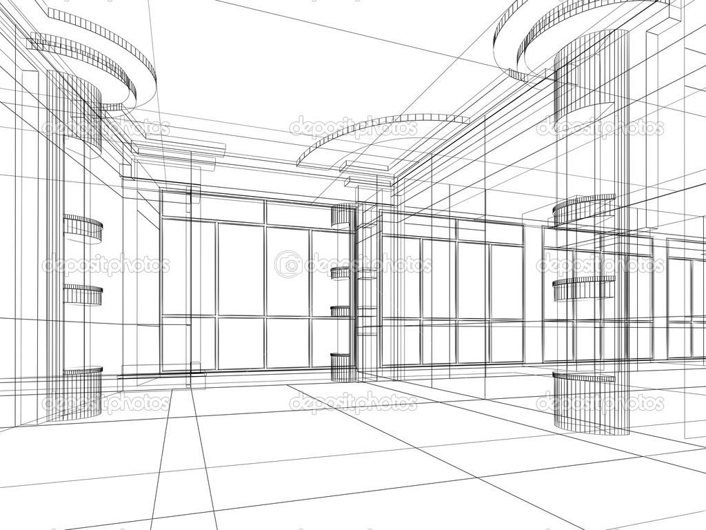 1024x768 Interior Design Sketches Wallpapers, 44 Desktop Images Of Interior - Architecture Sketch Wallpaper