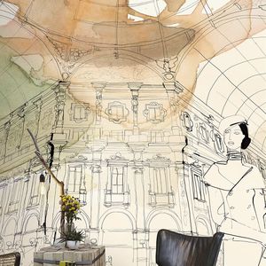 300x300 Sketch Wallpaper - Architecture Sketch Wallpaper