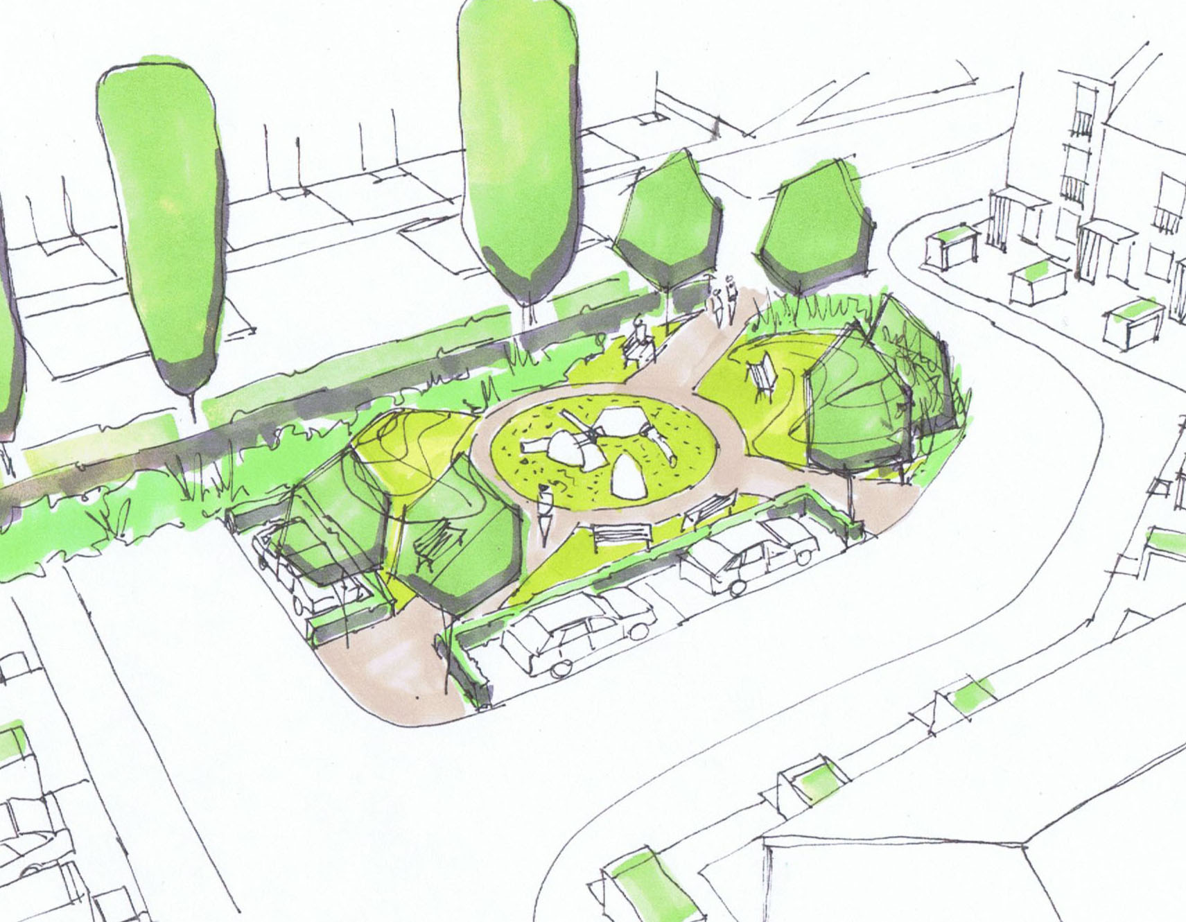 1711x1330 Davis Landscape Architecture Oxford Greyhound Stadium Home Zone - Area Sketch