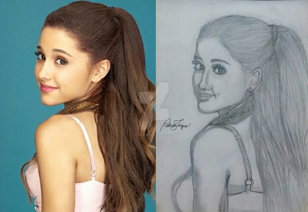 1077x742 Ariana Grande (Sketch) By Rodiontigue - Ariana Grande Sketch