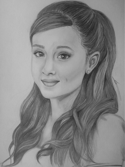 500x669 Drawing Of Ariana Grande By Sophie Van Abeelen - Ariana Grande Sketch