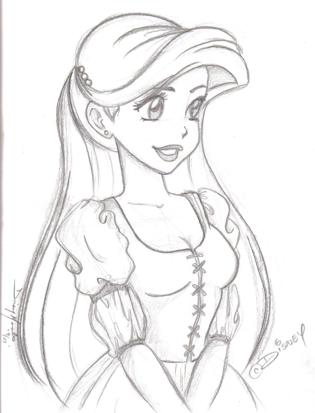 1024x1340 Disney Princess Ariel Face Drawing 83243 Enews - Ariel Face Sketch