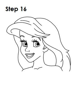 300x388 Learn How To Draw How To Draw Ariel Drawing In 2018 - Ariel Face Sketch