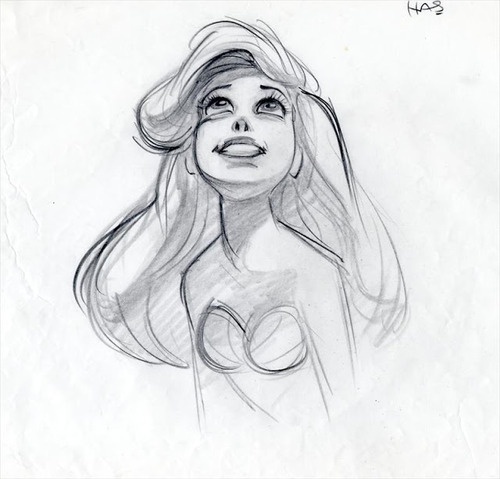 500x479 The Art Of Glen Keane Via Tumblr On We Heart It - Ariel Face Sketch