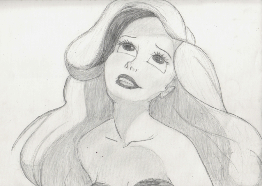 900x641 Ariel The Little Mermaid Pic Drawing Drawing Skill - Ariel Little Mermaid Sketch