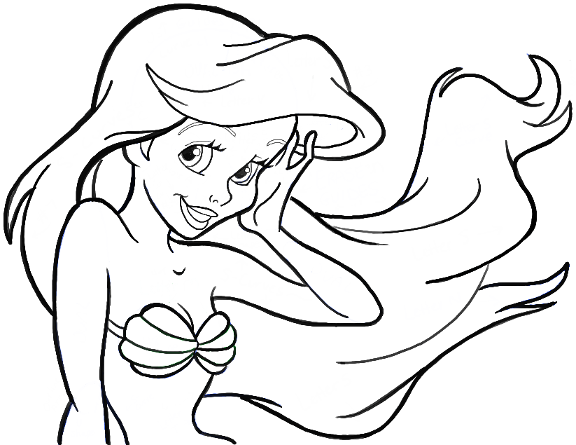 823x635 Ariel The Little Mermaid Realistic Drawing Drawing Skill - Ariel Little Mermaid Sketch
