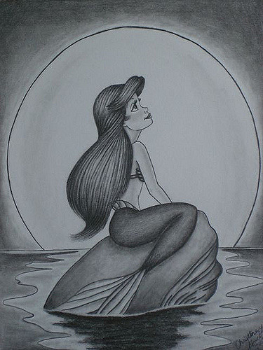 375x500 Ariel The Little Mermaid This Is One Of My Drawings Of - Ariel Little Mermaid Sketch