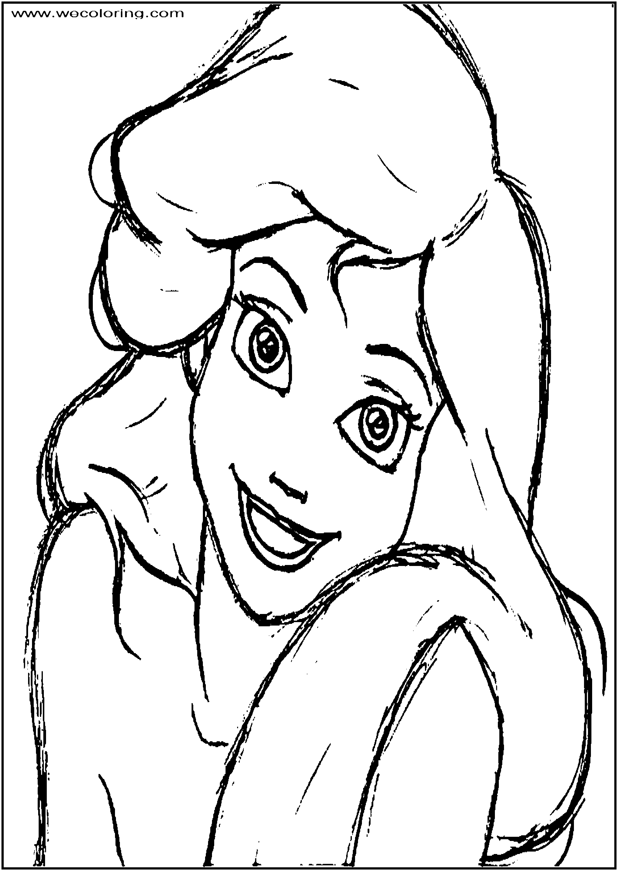 2510x3538 Ariel Mermaid Sketch Free Printable Coloring - Ariel Mermaid Sketch
