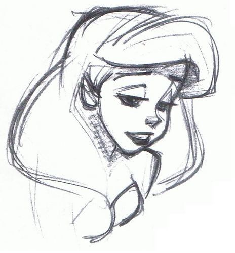 464x500 Ariel Sketches Disney, Dreamworks Amp Pixar - Ariel Sketch