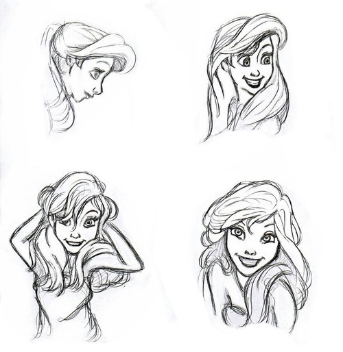 500x514 Ariel Sketch Discovered By Catastrophic Me On We Heart It - Ariel Sketch