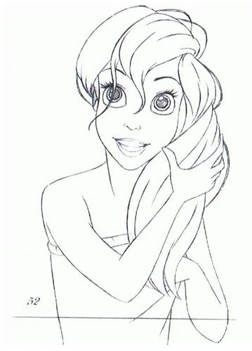 359x500 Walt Disney Figuren Bilder Walt Disney Sketches - Ariel Sketch
