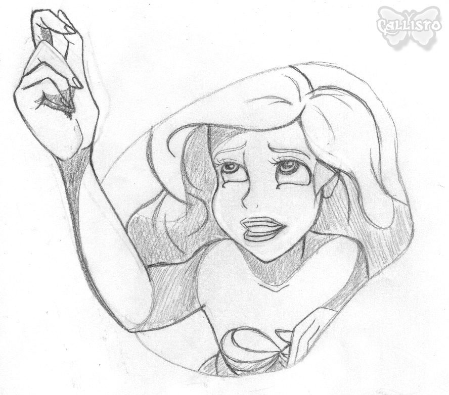 888x782 Ariel Sketch 3 By Callistohime - Ariel Sketch