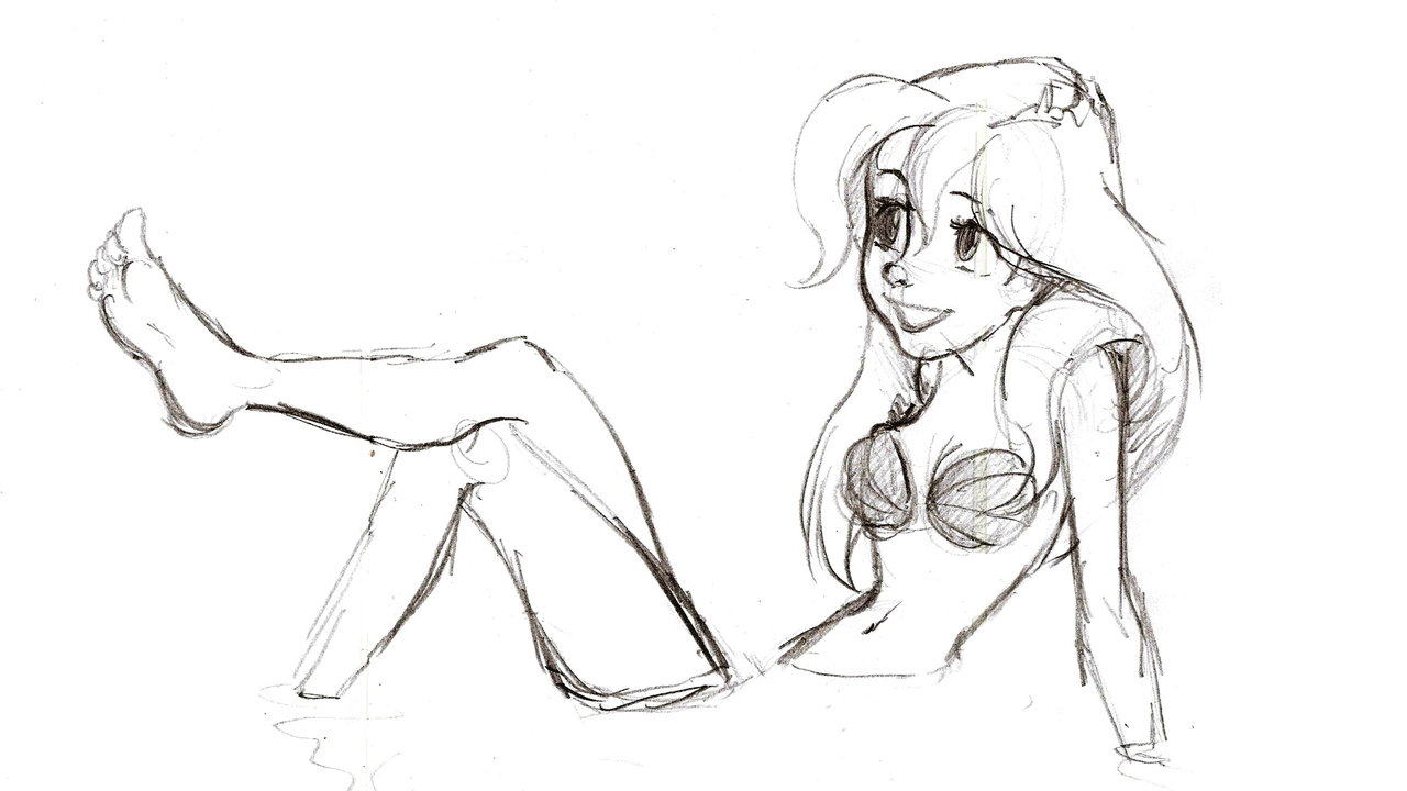 1280x720 Ariel Transformed Sketch By Moxie2d - Ariel The Little Mermaid Sketches