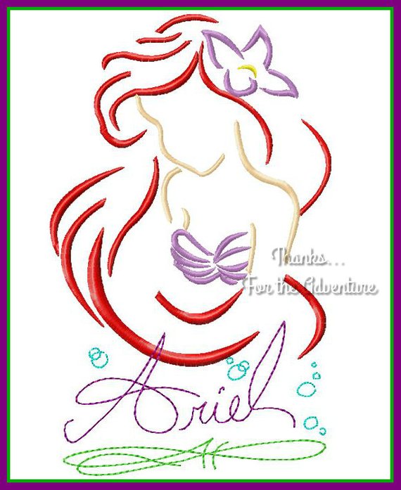 570x697 Ariel From The Little Mermaid Sketch Autograph Combo Digital Etsy - Ariel The Little Mermaid Sketches