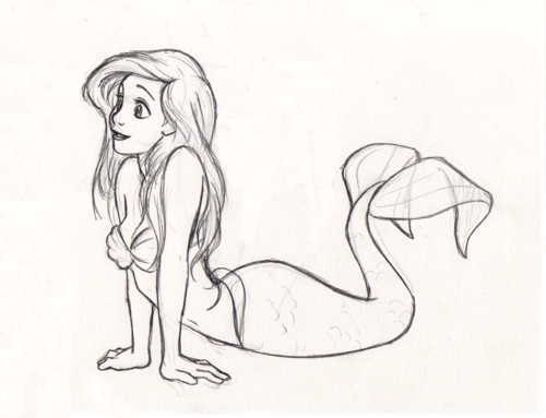 500x383 Ariel Sketch Disney Passion Ariel, Sketches And - Ariel The Little Mermaid Sketches