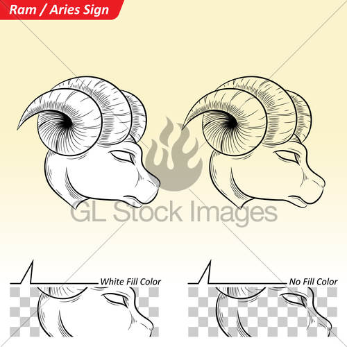 500x500 Aries Zodiac Star Sign Sketch Gl Stock Images - Aries Sketch