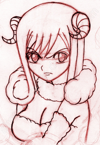 320x463 Sketch Wip Of Aries From Fairy Tail Eyeballed From A Screenshot - Aries Sketch