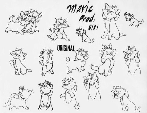 500x382 Aristocats Disney Disney, Animation And Disney - Aristocats Sketches